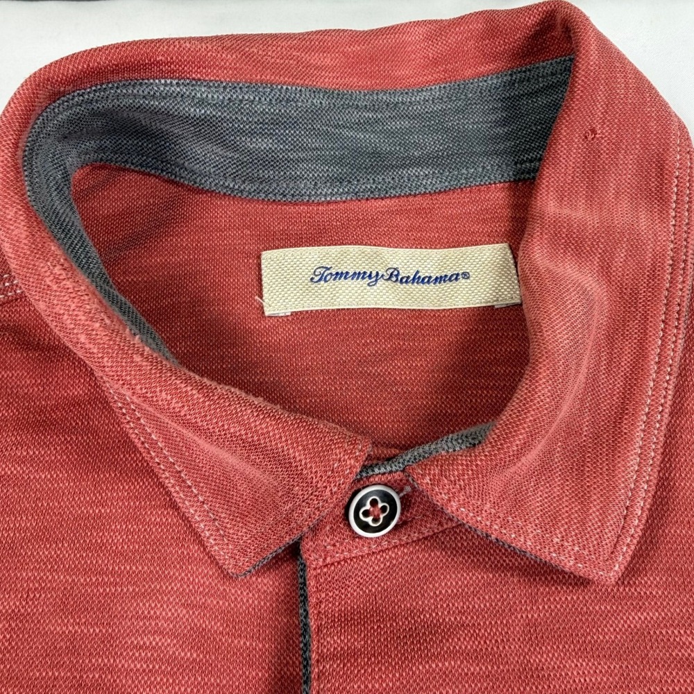 Tommy Bahama Polo Shirt Mens XL Red Excellent Tencel Modal Blend‎ Short Sleeve - Picture 6 of 10